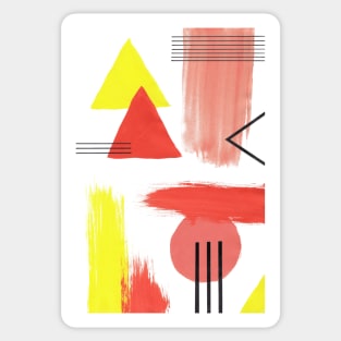 Abstract Composition in Peach and Yellow Sticker
